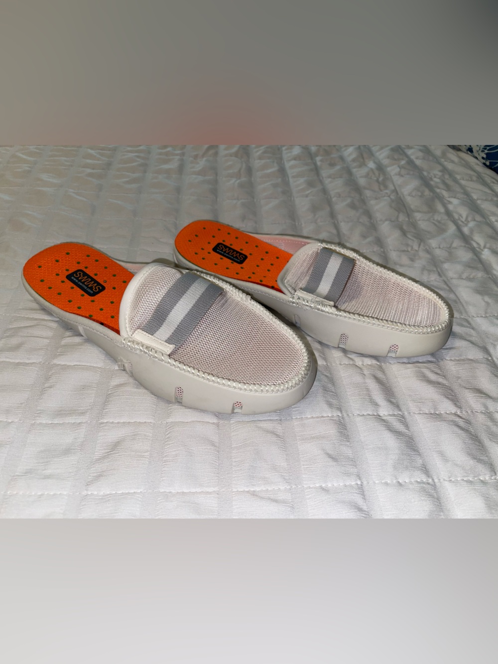 Swims Men's White, Grey and Orange Slip-On Boat & Water Shoes